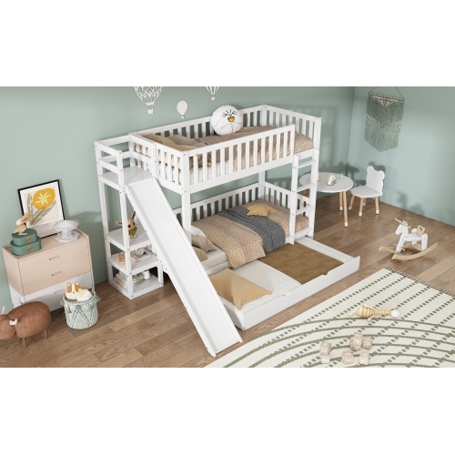 Etagenbett mit Rutsche und Regal-OKWISH