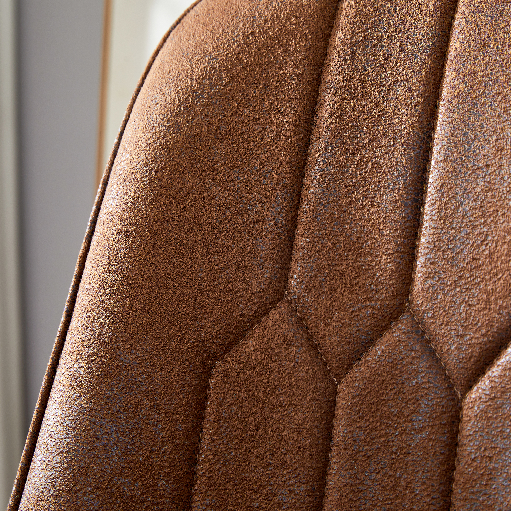 OKWISH Set of 2 Brown Dining Chairs with Metal Legs