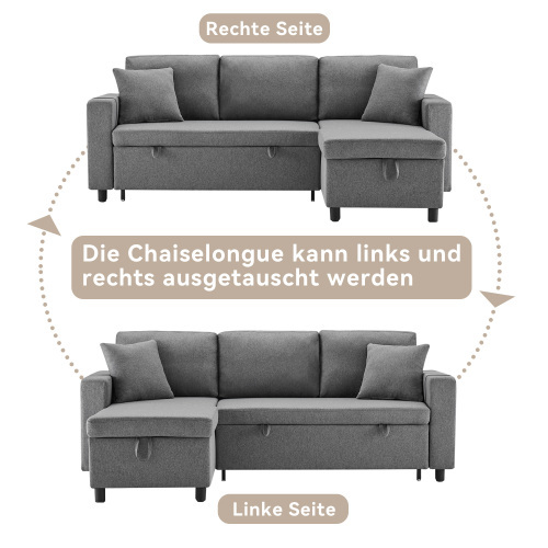 L-förmiges Sofa mit Schlaffunktion-OKWISH