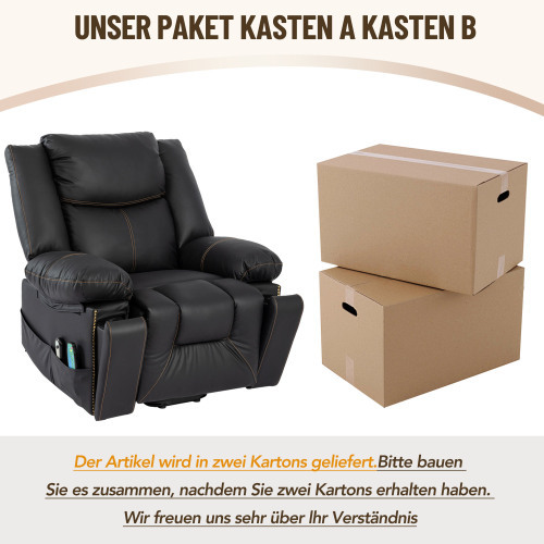 Elektrisch beheizter Massagesessel aus PU-Leder-OKWISH