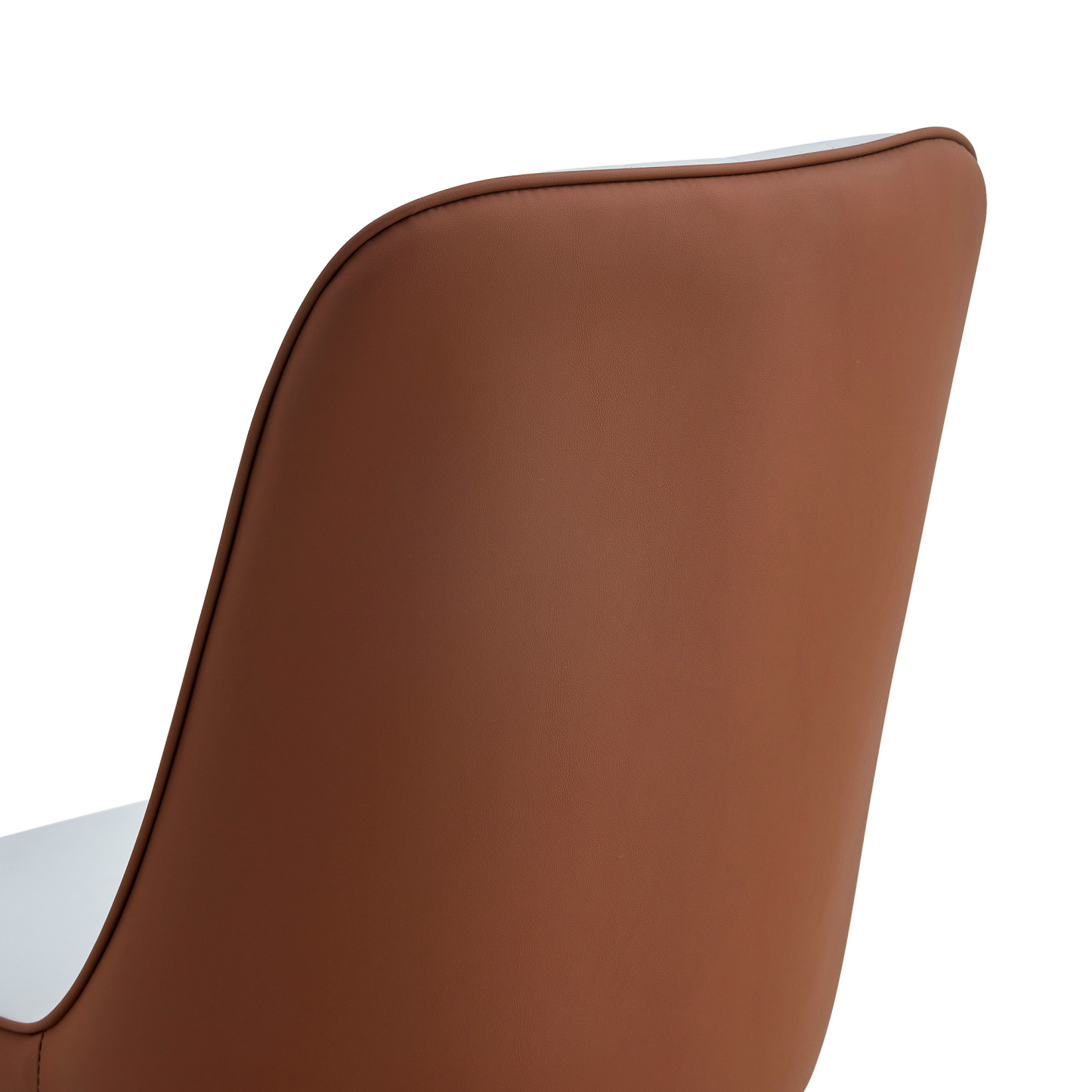 OKWISH Set of 2 Dining Chairs in Two-Tone PU Leather