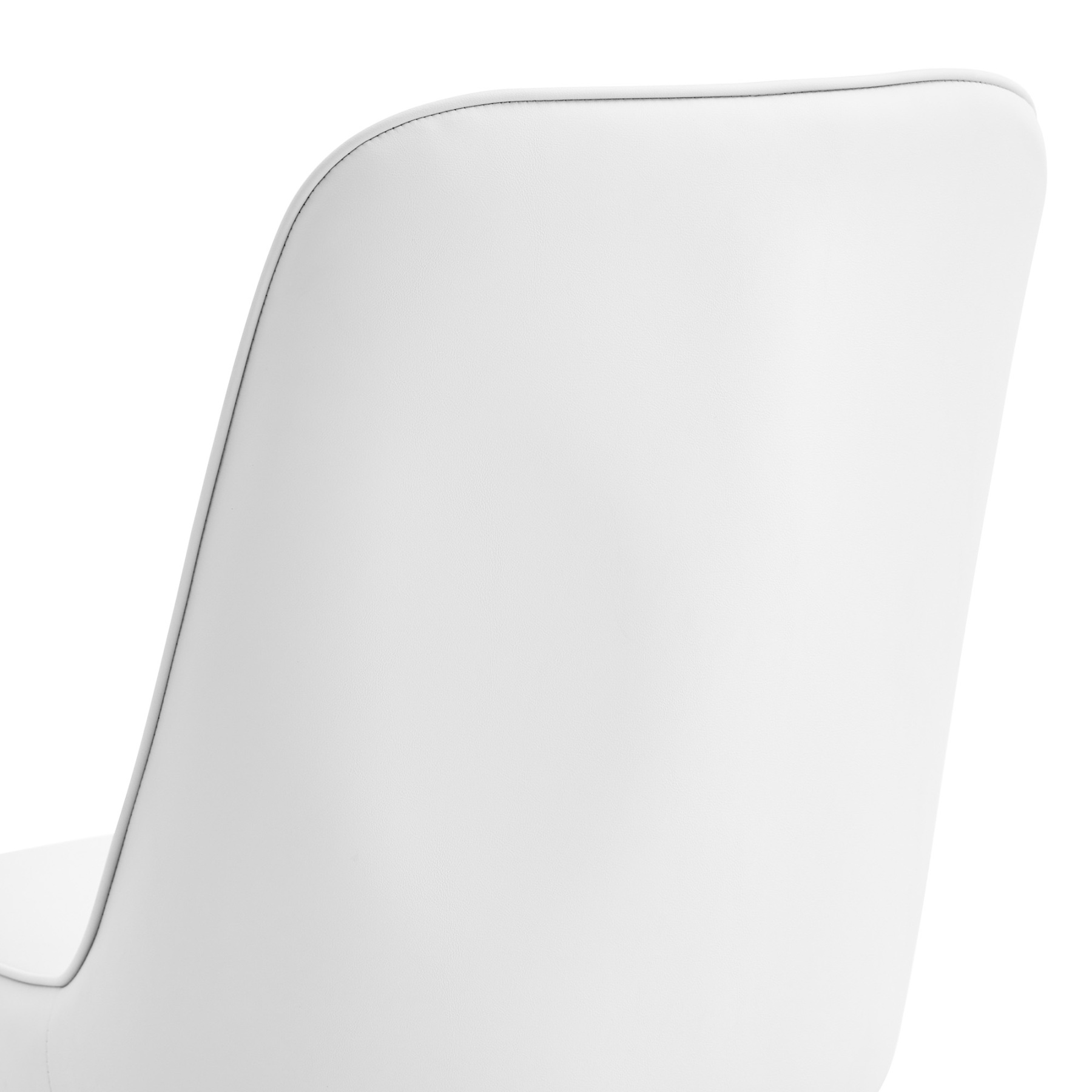 OKWISH White PU Dining Chairs Set with Black Metal Legs