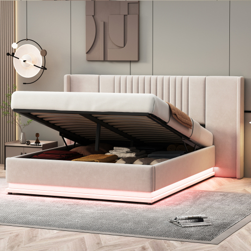 Hautfreundliches hydraulisches Bett aus Samtstoff-OKWISH