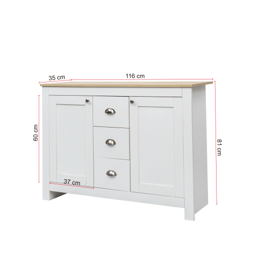 Warmweißes Sideboard aus Holz-OKWISH