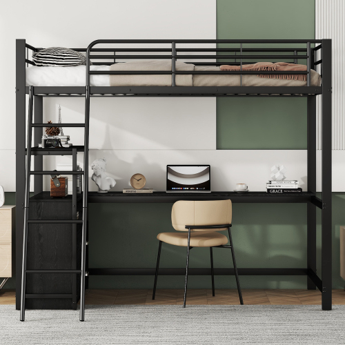 Schreibtischförmiges Bett mit flachem Eisenrahmen-OKWISH