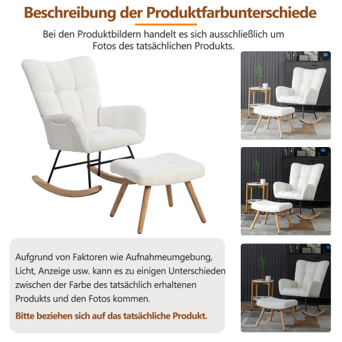 Ergonomischer Schaukelstuhl mit Gestell aus Gummiholz-OKWISH