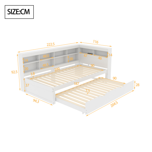 Multifunktionales Doppelbett aus Massivholz-OKWISH