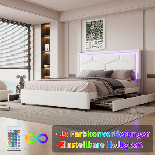Polsterbett mit beleuchtetem Lattenrost-OKWISH