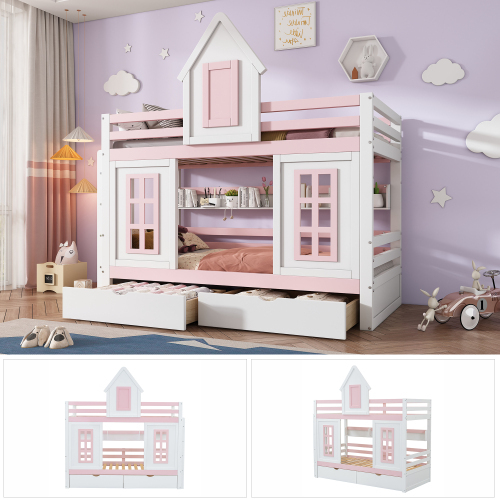 Kinderbett mit Dach und Fenster-OKWISH