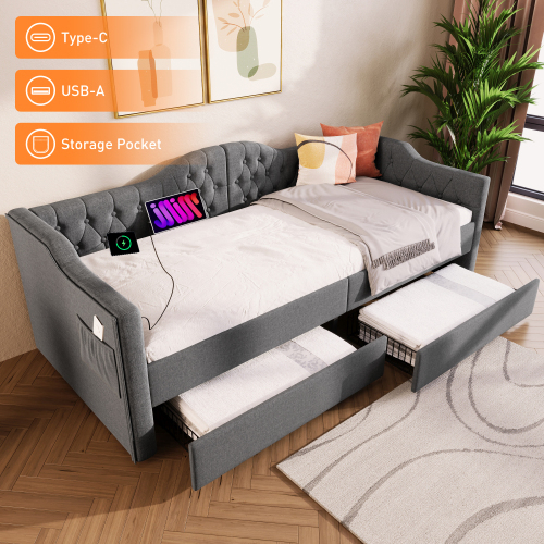 Gepolstertes Schlafsofa mit Stauraum-OKWISH