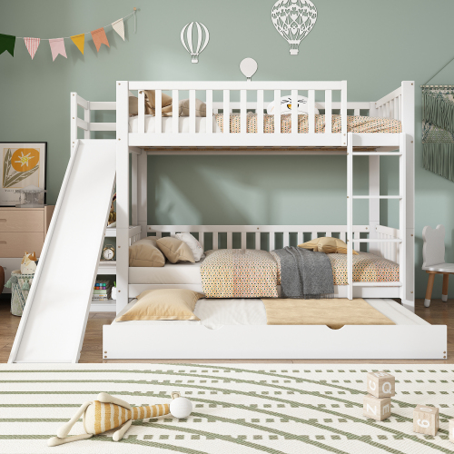 Etagenbett mit Rutsche und Regal-OKWISH