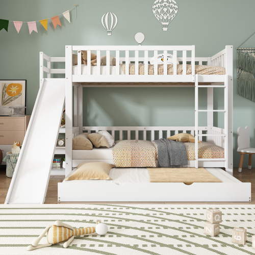 Etagenbett mit Rutsche und Regal-OKWISH