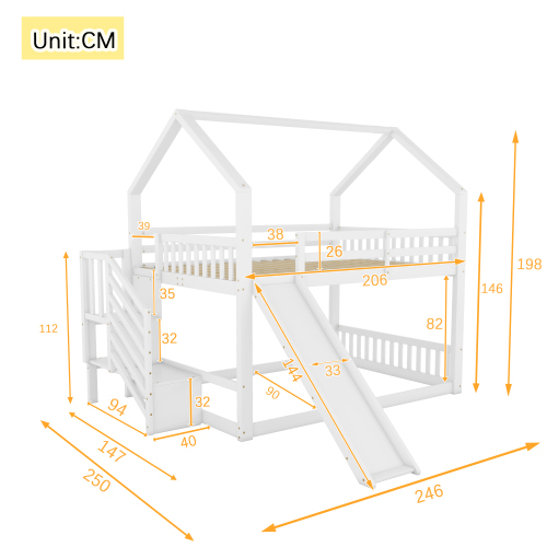 Etagenbett im Treppenhaus mit Stauraum-OKWISH