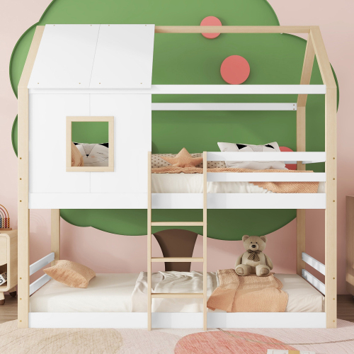 Etagenbett mit Lattenrost, Leiter und Fenstergitter-OKWISH