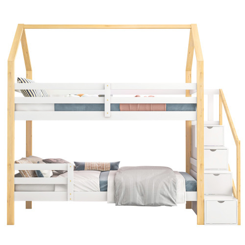 Etagenbett für Kinder in Hausform-OKWISH