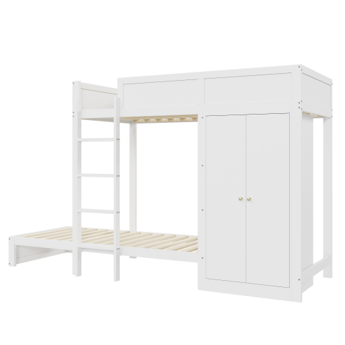 Doppelbett mit vertikaler Sicherheitstreppe-OKWISH