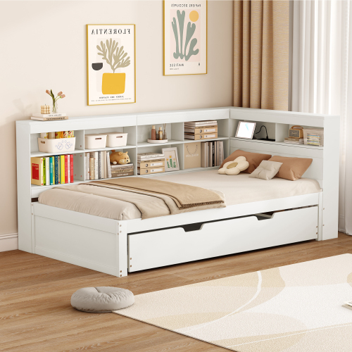 Multifunktionales Doppelbett aus Massivholz-OKWISH