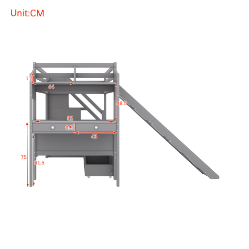 Multifunktionales Etagenbett aus Massivholz-OKWISH
