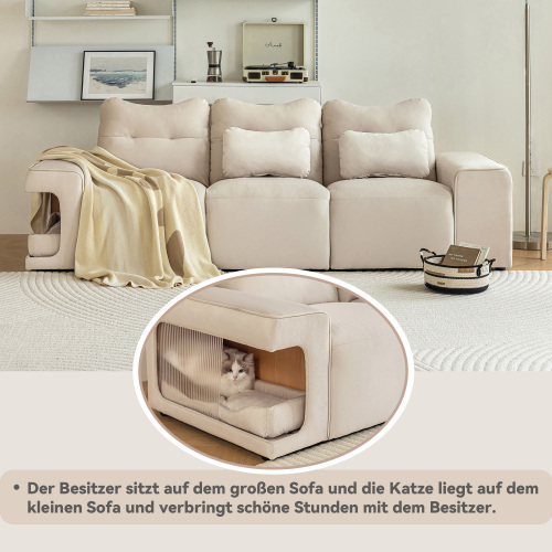 Modernes, kratzfestes Sofa aus Katzenstoff und Samtstoff-OKWISH