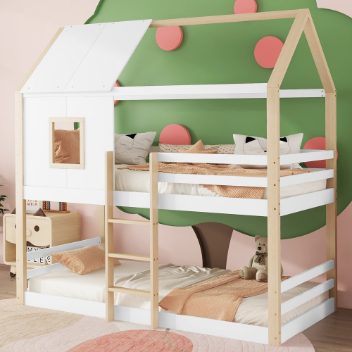 Etagenbett mit Lattenrost, Leiter und Fenstergitter-OKWISH