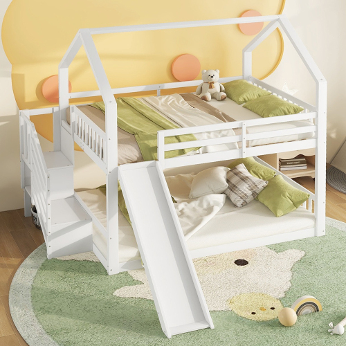 Etagenbett im Treppenhaus mit Stauraum-OKWISH