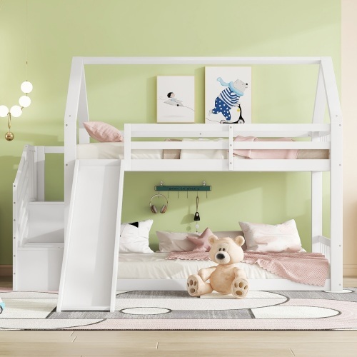 Etagenbett im Treppenhaus mit Stauraum-OKWISH