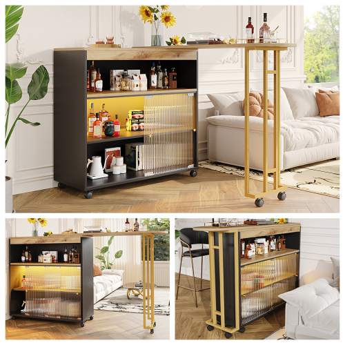 Ausziehbare mobile Bar mit LED-Aufbewahrung-OKWISH