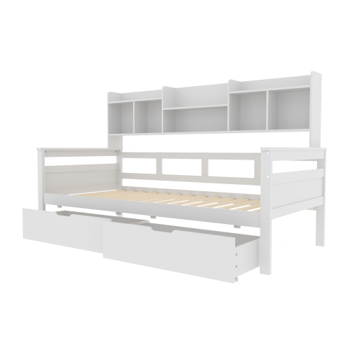 Schlafsofa, Schubladen und Regale, Lattenrost, Kinderbett, Jugendbett, Einzelbett, Massivholzbett