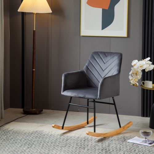 Stabiler Loungesessel mit Gestell aus Gummibaumholz und Pedalen-OKWISH