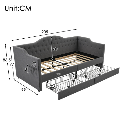 Gepolstertes Schlafsofa mit Stauraum-OKWISH