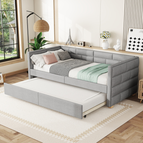 90*200cm Schlafsofa mit ausziehbarem Bett, minimalistisches Styling