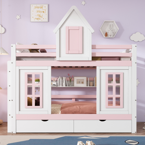 Kinderbett mit Dach und Fenster-OKWISH