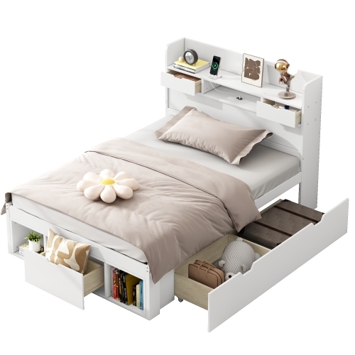 Multifunktionales großes Bett mit Stauraum-OKWISH