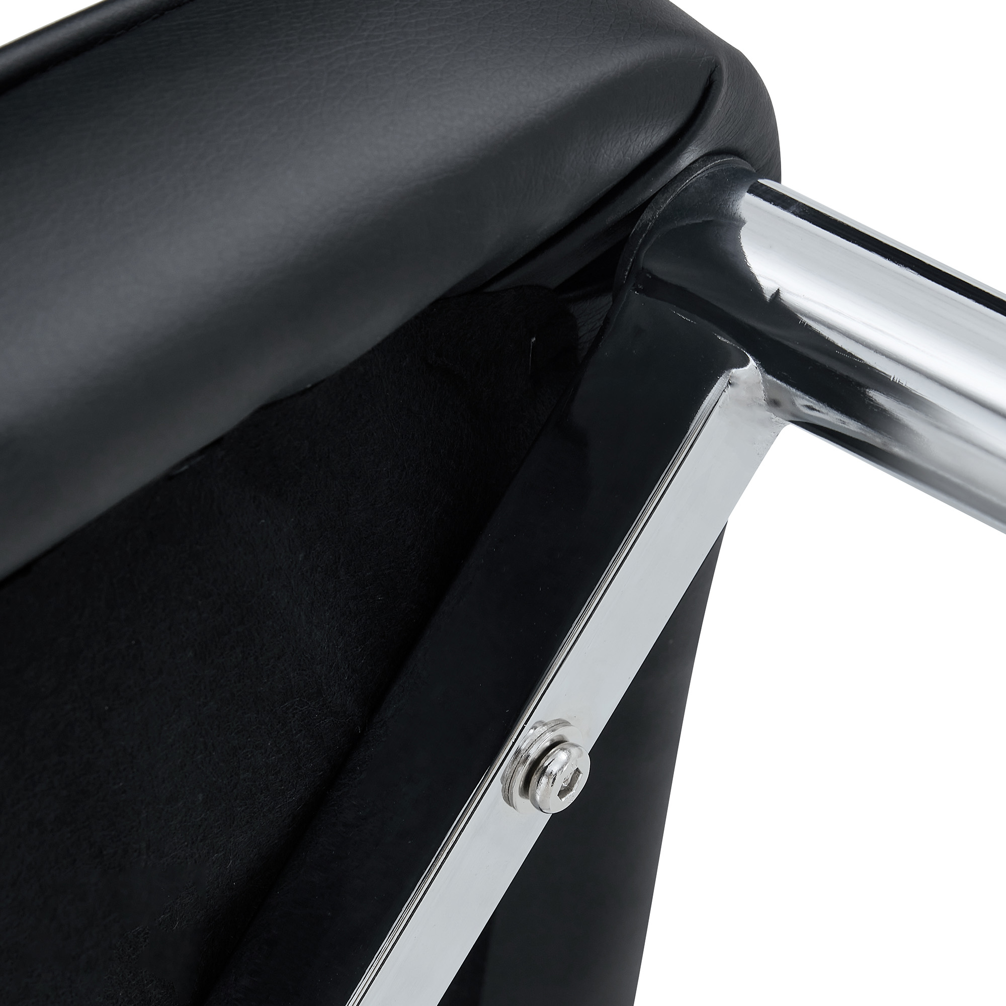 OKWISH Black Dining Chair with PU Leather and Metal Legs