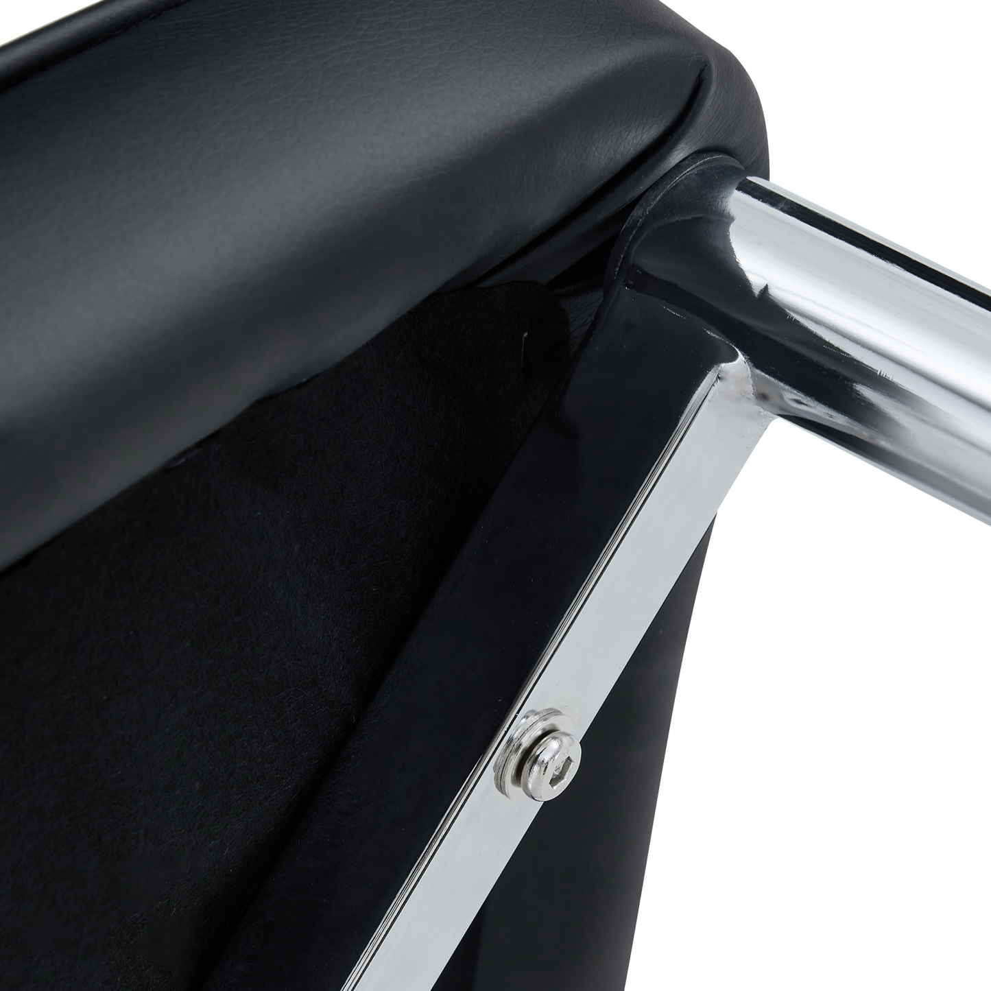 OKWISH Black Dining Chair with PU Leather and Metal Legs