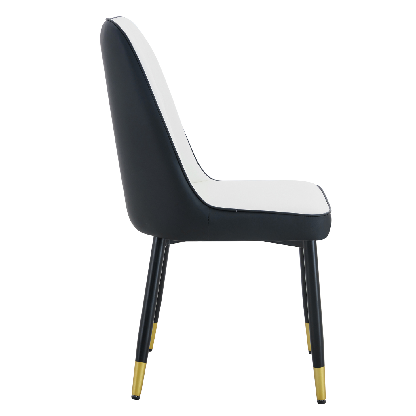 OKWISH Dining Chair with PU Leather Seat and Metal Legs