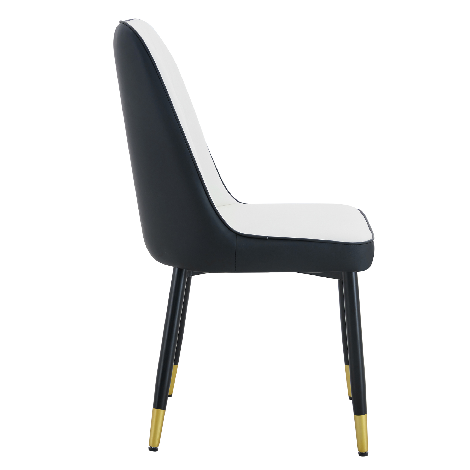 OKWISH Dining Chair with PU Leather Seat and Metal Legs