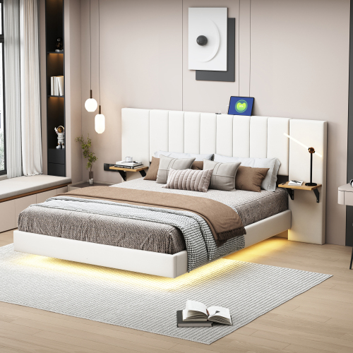 Gepolstertes Bett mit verstecktem Fußteil-OKWISH