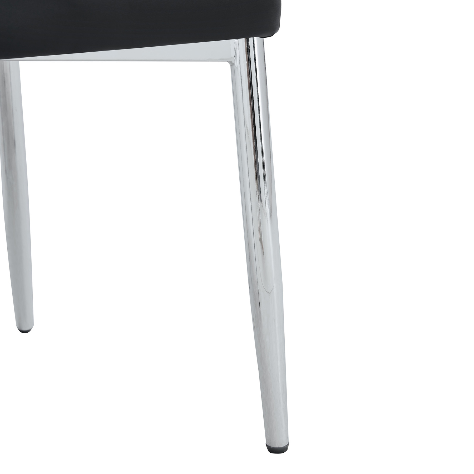 OKWISH Black Dining Chair with PU Leather and Metal Legs