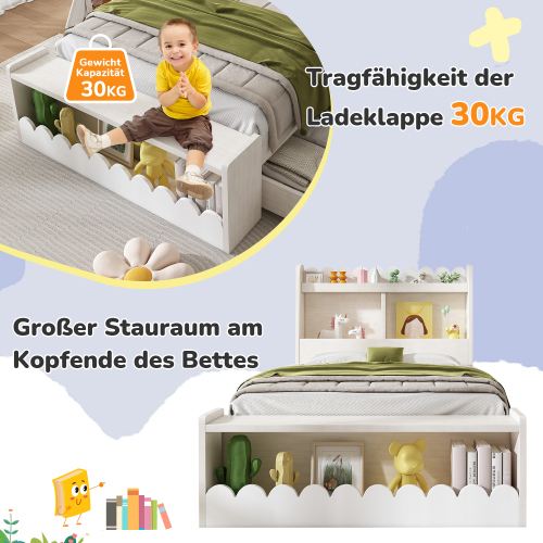 Einzelbett für Kinder mit Stauraum-OKWISH