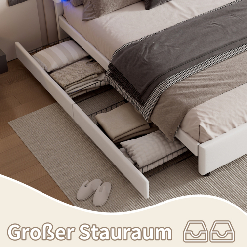 Polsterbett mit beleuchtetem Lattenrost-OKWISH