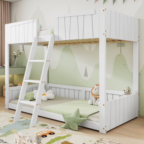 Massives Lattenrostbett mit offenem Regal-OKWISH