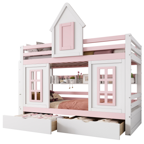 Kinderbett mit Dach und Fenster-OKWISH