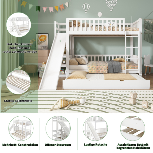 Etagenbett mit Rutsche und Regal-OKWISH