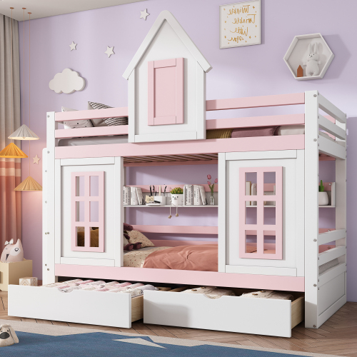Kinderbett mit Dach und Fenster-OKWISH