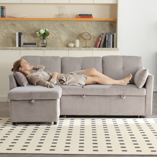 Mehrzweck-Schlafsofa mit Stauraum und ausziehbarem Bett-OKWISH