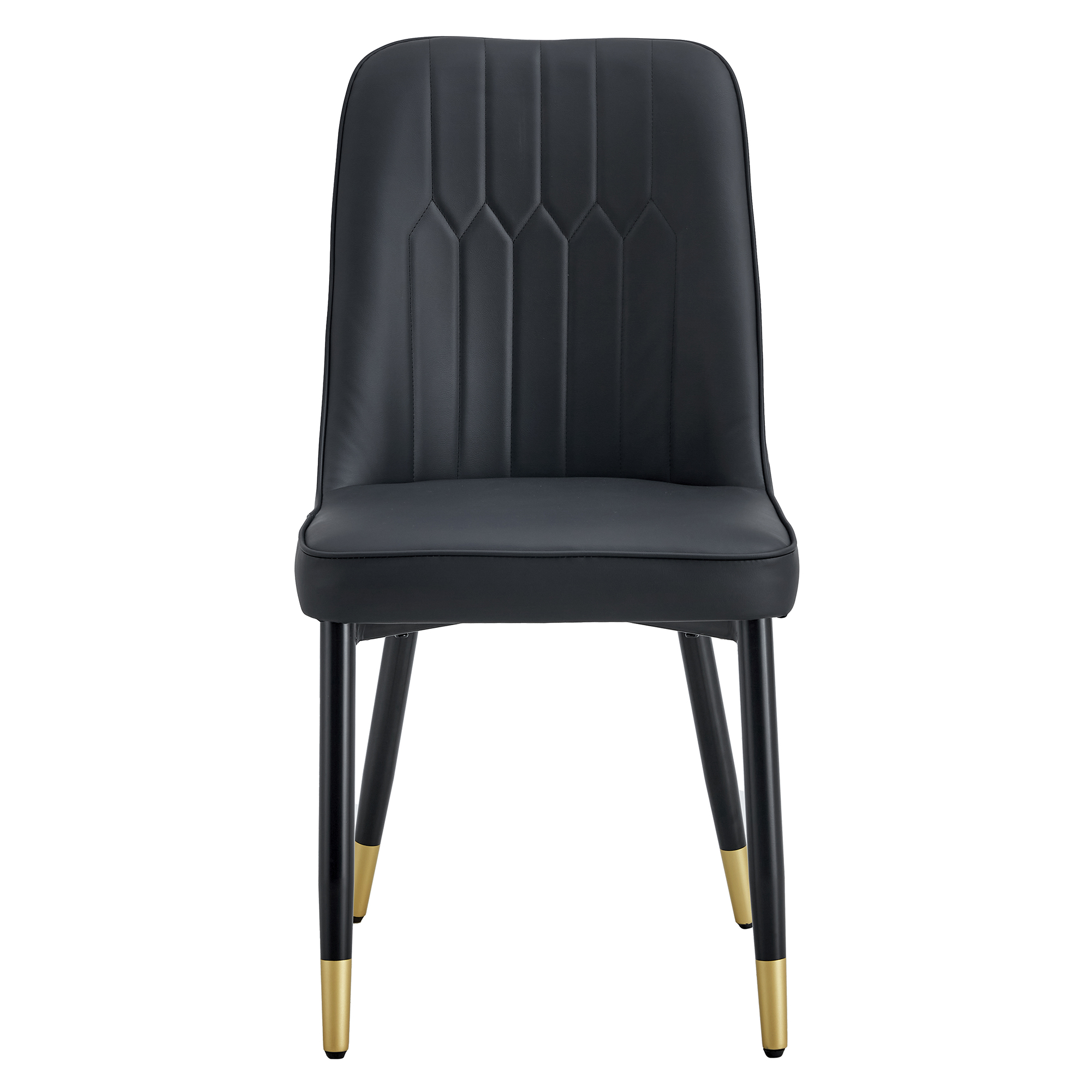 OKWISH Black PU Leather Dining Chair Set with Metal Legs