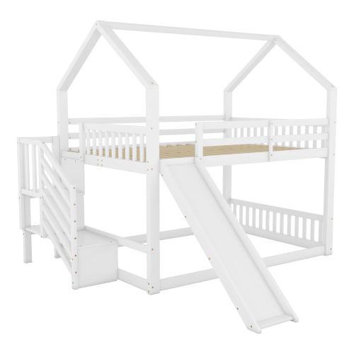 Etagenbett im Treppenhaus mit Stauraum-OKWISH