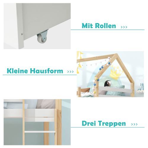 Hausförmiges Etagenbett, Doppelbett-OKWISH