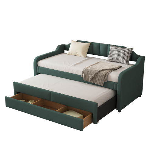 Klappbares, gepolstertes Schlafsofa mit Schublade-OKWISH